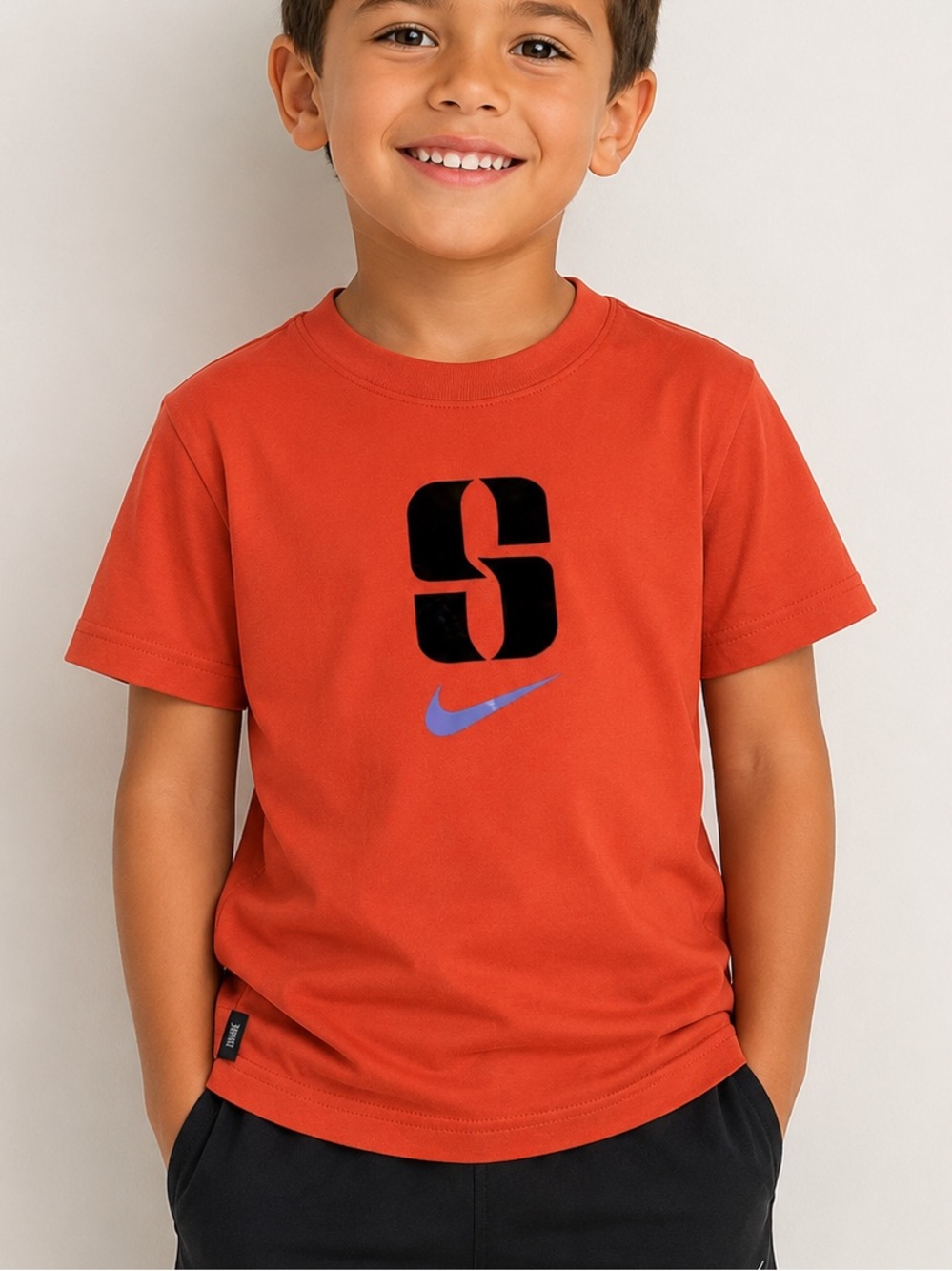 Nike Sportswear "Anywhere Anyone" Graphic Tee Kids Size Small NWT Coral Orange